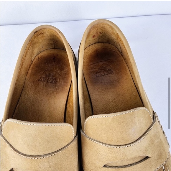 Peter Millar Size 11.5 M Tan Nubuck Penny Loafers - Picture 9 of 10